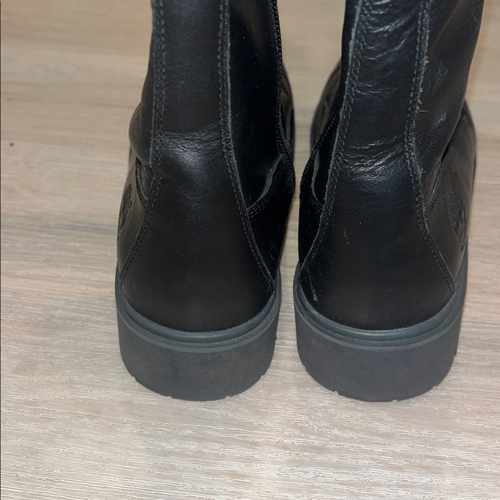 Timberland 8632A Black leather Women's Tall 14 inch Boots Side Zip size 6 NEW - Picture 9 of 11